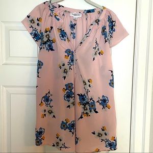 Motherhood Maternity Light Pink and Floral Blouse